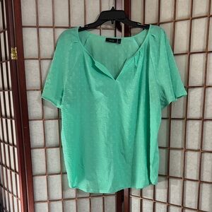 Apt. 9 Women's Light Green Textured Blouse PTP 24 inches